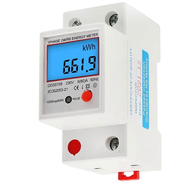 Single Phase Energy Meter LCD Display Power Meter with Backlight for Home