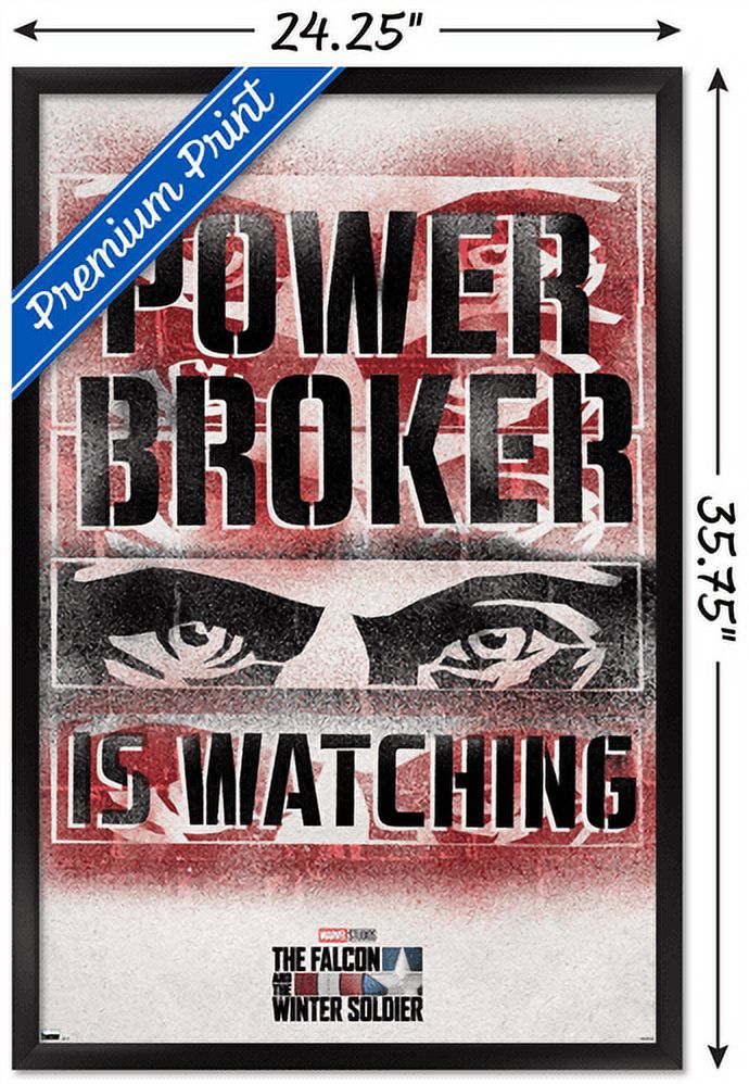 Marvel Falcon and Winter Soldier - Power Broker Watching 2 Wall Poster, 22.375" x 34", Framed