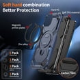 thumbnail image 2 of Allytechgroup Slim Case for iPhone 15 with Stand, Compatible with Magsafe Built-in  Kickstand Rugged Heavy Duty Durable Cover Case Shockproof Magnetic Protective for Women Men, Blue, 2 of 7