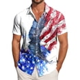 thumbnail image 2 of UngA America 250 Shirt, Men's American Flag Patriotic Button Down Shirt USA 4th of July Short Sleeve Tshirts Shirts for Men (Light Gray,XXL), 2 of 6
