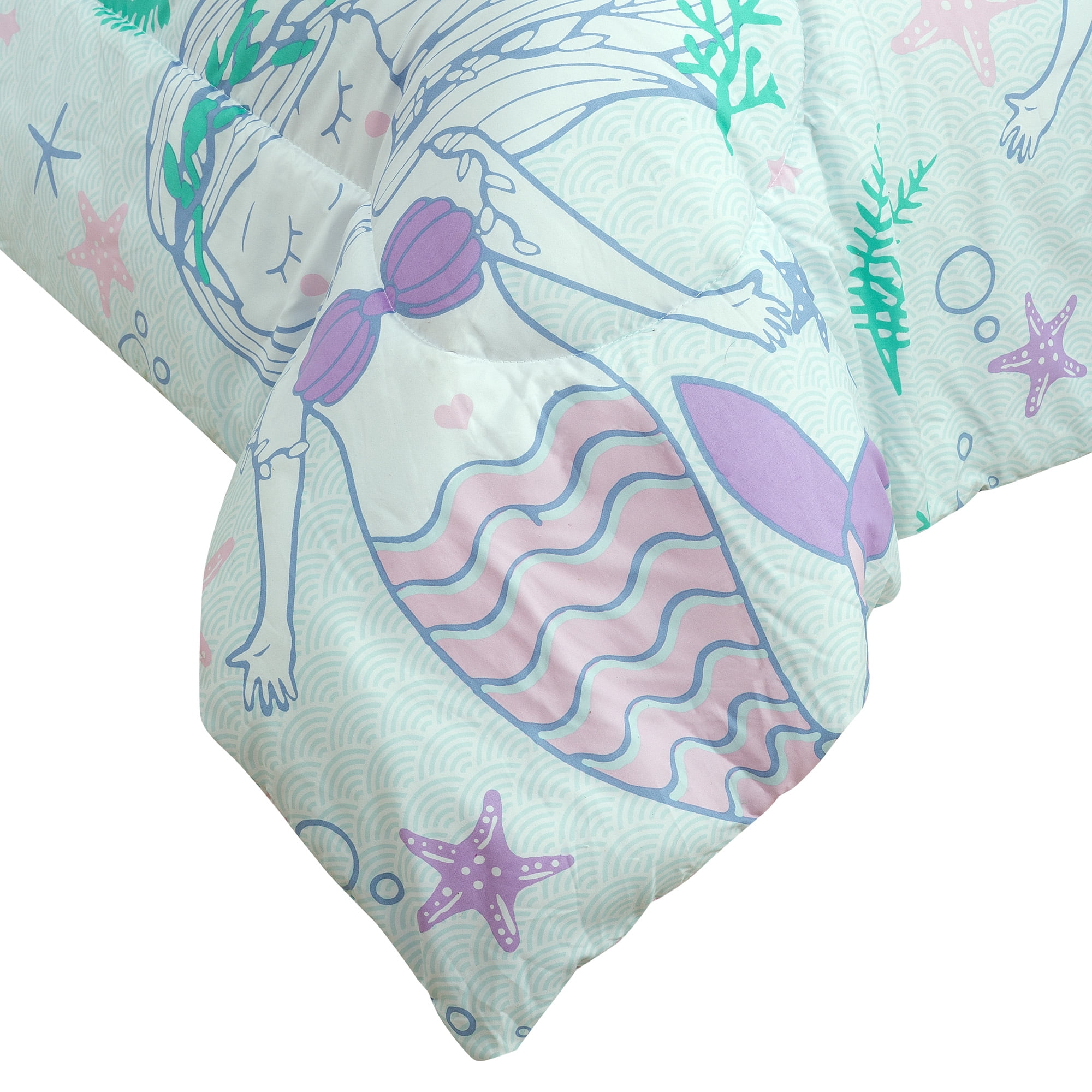 Kidz Mix Mystical Mermaid 7 Piece Bed in a Bag, Full with Comforter, Sham, Flat Sheet, Fitted Sheet, Pillowcase