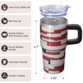 thumbnail image 3 of Double Wall 20oz Stainless Steel Tumbler With Handle Leak Proof Geometric Print Insulated Travel Coffee Cup With Straw, 3 of 5