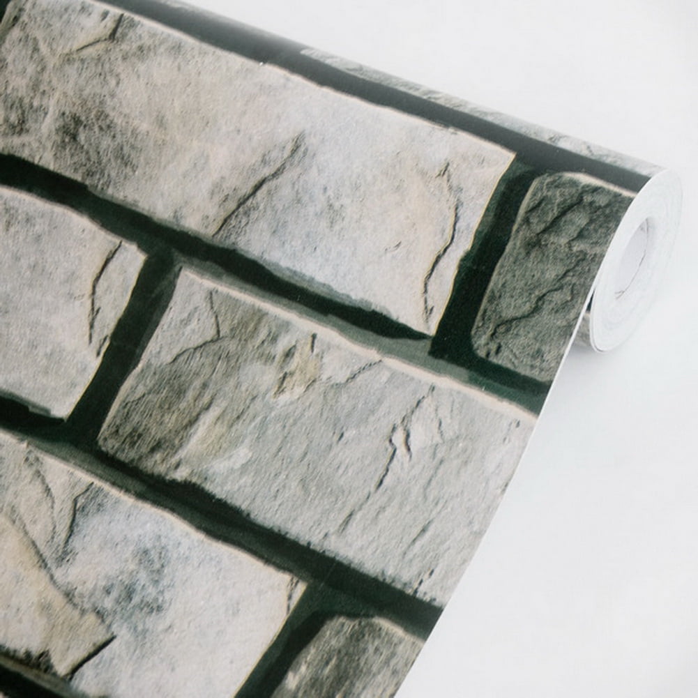 Stone Brick Vinyl Self Adhesive Wallpaper Prepasted Wall Decor Roll Walmart Com Walmart Com