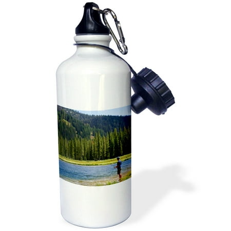 3dRose Fishing Bull Trout Lake, Boise NF, Idaho - US13 DFR1140 - David R. Frazier, Sports Water Bottle,