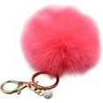thumbnail image 1 of ORUYROP Faux Rabbit Fur Ball Pompom Keychain Phone Handbag Charm Pendant-, 1 of 4