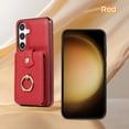 thumbnail image 6 of Phone Case for Samsung Galaxy A36 5G Wallet Cell Cover with Crossbody Strap, Ring Stand RFID Blocking Credit Card Holder Shockproof Drop Protective Case for Galaxy A36 5G Women Girls, Red, 6 of 10