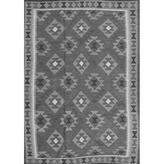 Ahgly Company Indoor Rectangle Oriental Gray Traditional Area Rugs, 7' x 9'