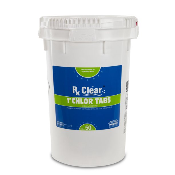 Rx Clear 1" Stabilized Chlorine Tablets 50 lb Bucket