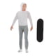 thumbnail image 2 of Figura de acción a escala 1:64 con monopatín desmontable, ideal para decoración del hogar. Blanco, 2 of 7