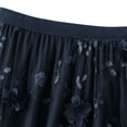 thumbnail image 6 of Charella Women's Long Tulle Tutu Skirt 3D Flower Embroidery Solid Color High Waist Mesh Midi Swing Skirt Navy,, 6 of 6