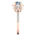 thumbnail image 3 of 1.46 ct Round Cut Blue Moissanite 3 Stone 18K Rose Gold Womens Engagement Ring, 3 of 6