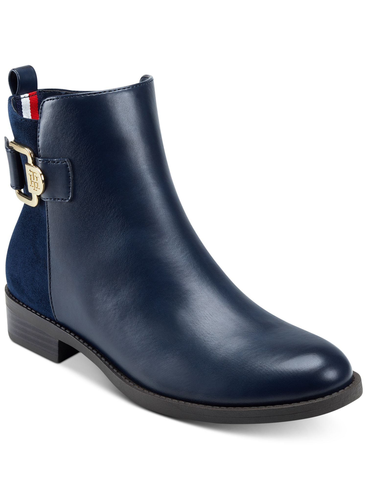 Tommy Hilfiger Womens Inella Faux Leather Almond Toe Booties -