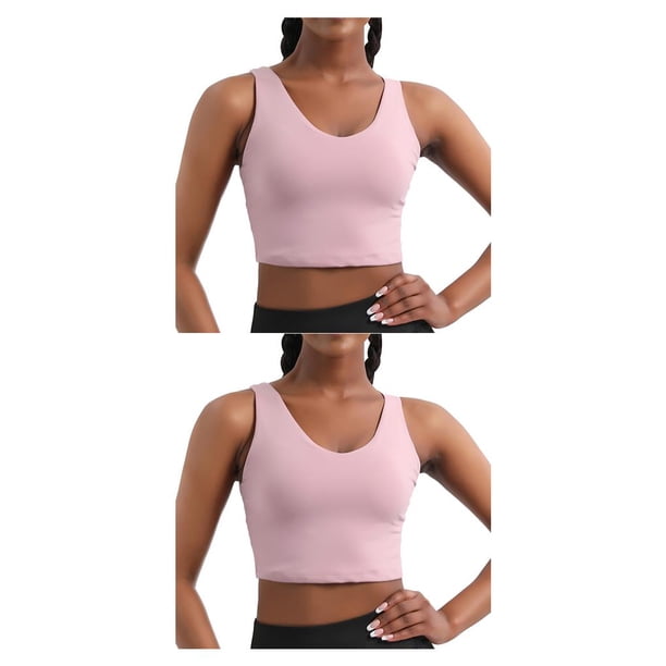 Sonducket Mujer Yoga Camisola Verano Color sólido Niñas Chalecos Sujetador Chaleco Top Ropa deportiva Accesorio Camisas deportivas Light puple M Púrpura claro METRO 2piezas Sonducket CBP302001