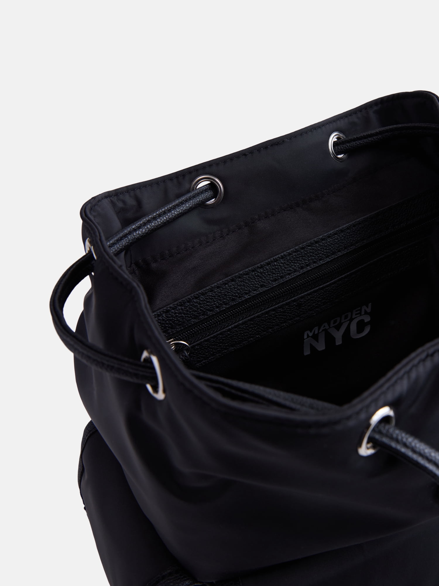 Madden NYC Women's Buckle Flap Backpack, Black
