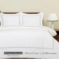 thumbnail image 7 of Dreamology White Duvet Cover Queen 100% Cotton Embroidered 3 Piece Set, Soft, Lightweight T300 Sateen (Zigzag Grey), 7 of 7