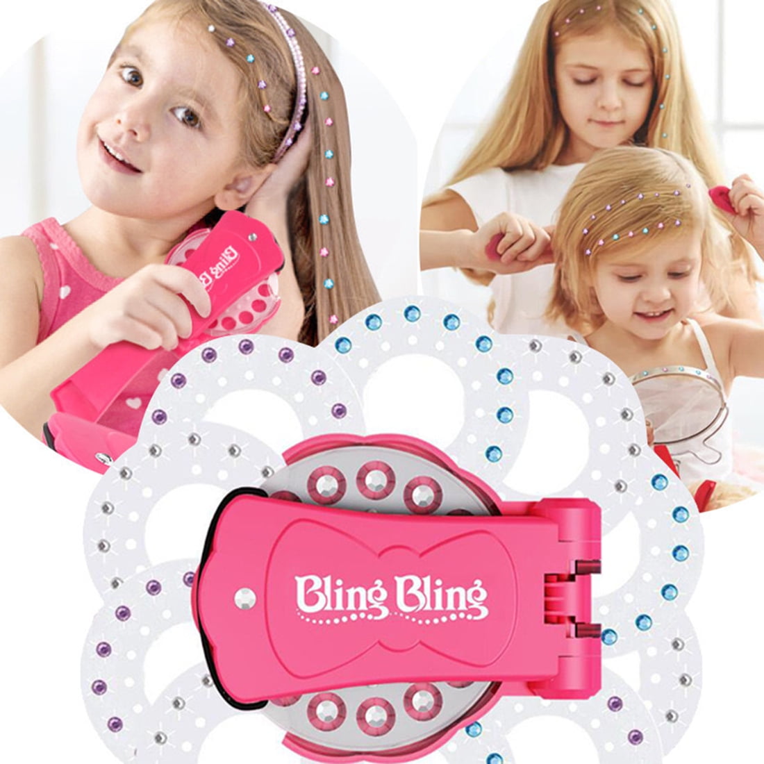 Hair Bedazzler Kit with Rhinestones, Glam Collection Hair Bling Gems for Girls,Come with Glam Styling Tool and 180 Gems - Load, Click, Bling! Hair, Fashion, Anything! (Pink) Hair Bedazzler Kit with Rhinestones, Glam Collection Hair Bling Gems for Girls,Come with Glam Styling Tool and 180 Gems - Load, Click, Bling! Hair, Fashion, Anything! (Pink)