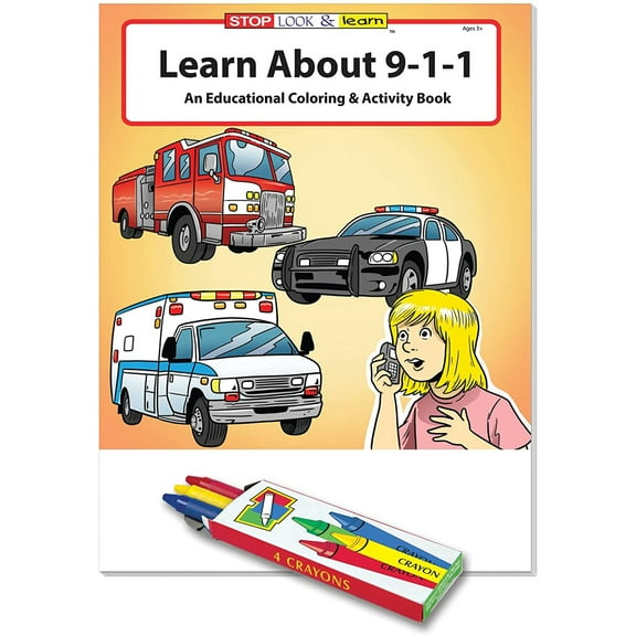 25 Pack - Learn About 911 Kid's Educational Coloring & Activity Books