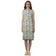 thumbnail image 2 of Moomaya Knee Length Summer Dresses Printed Back Slit Boat Neck Shift Dress, 2 of 4