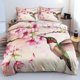 thumbnail image 1 of Funda Nórdica Queen Size Rosa Flor Pájaro Ropa de Cama Set Romántico Primavera, 1 of 6