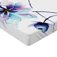 thumbnail image 2 of Ambesonne Floral Fitted Sheet, Retro Flowers Watercolor, Queen Size, White Purple Blue, 2 of 3