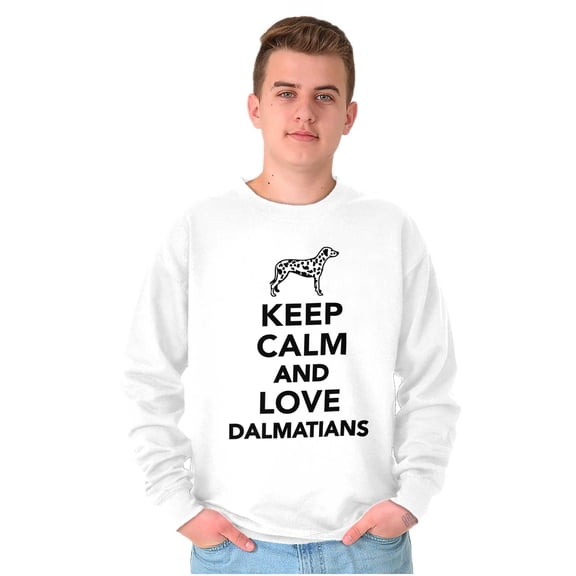 Keep Calm Love Dalmatians Dog Joke Unisex Plus Fleece Graphic Sweatshirt Brisco Brands 2X