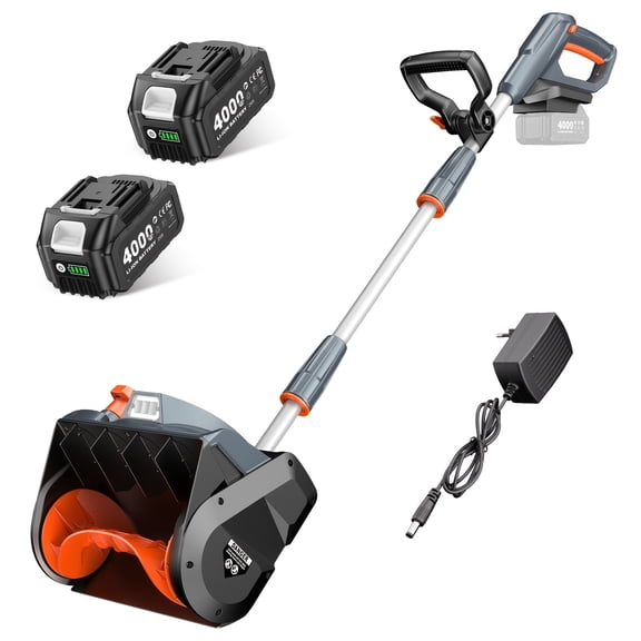 40V Wheel-Type Electric Snow Blower | 2 * 5.0Ah Batteries, 16.5-inch Brushless Motor, Directional Snow Discharge, LED Lights, Effortlessly Clears Snow from Driveways and Steps,Perfect Winter Gift for