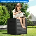 thumbnail image 5 of Louvered Large Deck Box, 31 Gallon Resin Outdoor Storage Box for Patio Furniture, Garden Tools and Pool Supplies, Lockable Recessed Lid and Side Handles, Waterproof and UV Resistant, Black, 5 of 6