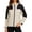 Beige 1, variant on Womens Jackets Hooded Cropped Zip Up Colorblock Windproof Hiking Outdoor Solid Tops