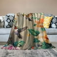 thumbnail image 2 of PRATYUS  Hummingbird Throw Blanket Butterfly Hummingbirds Theme Blanket for Women Girls Hummingbird Gifts for Bird Lovers Bird Flower Blanket for Couch Bed Outdoor White, 2 of 6