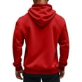thumbnail image 4 of Dresfit Tactical Hoodies Mens Fleece Quarter Zip Sweatshirts Hooded Long Sleeve Travel Pullover Winter Fall Cargo Zip Up Warm Tops Red L, 4 of 9