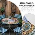thumbnail image 4 of Boho Floral Round Fitted Tablecloth with Elastic Edge, Waterproof Table Cloth Table Cover for 45"-54" Tables, Spring Vintage Abstract Art Flowers Tablecloths for Dining Picnic Indoor Outdoor, 4 of 9