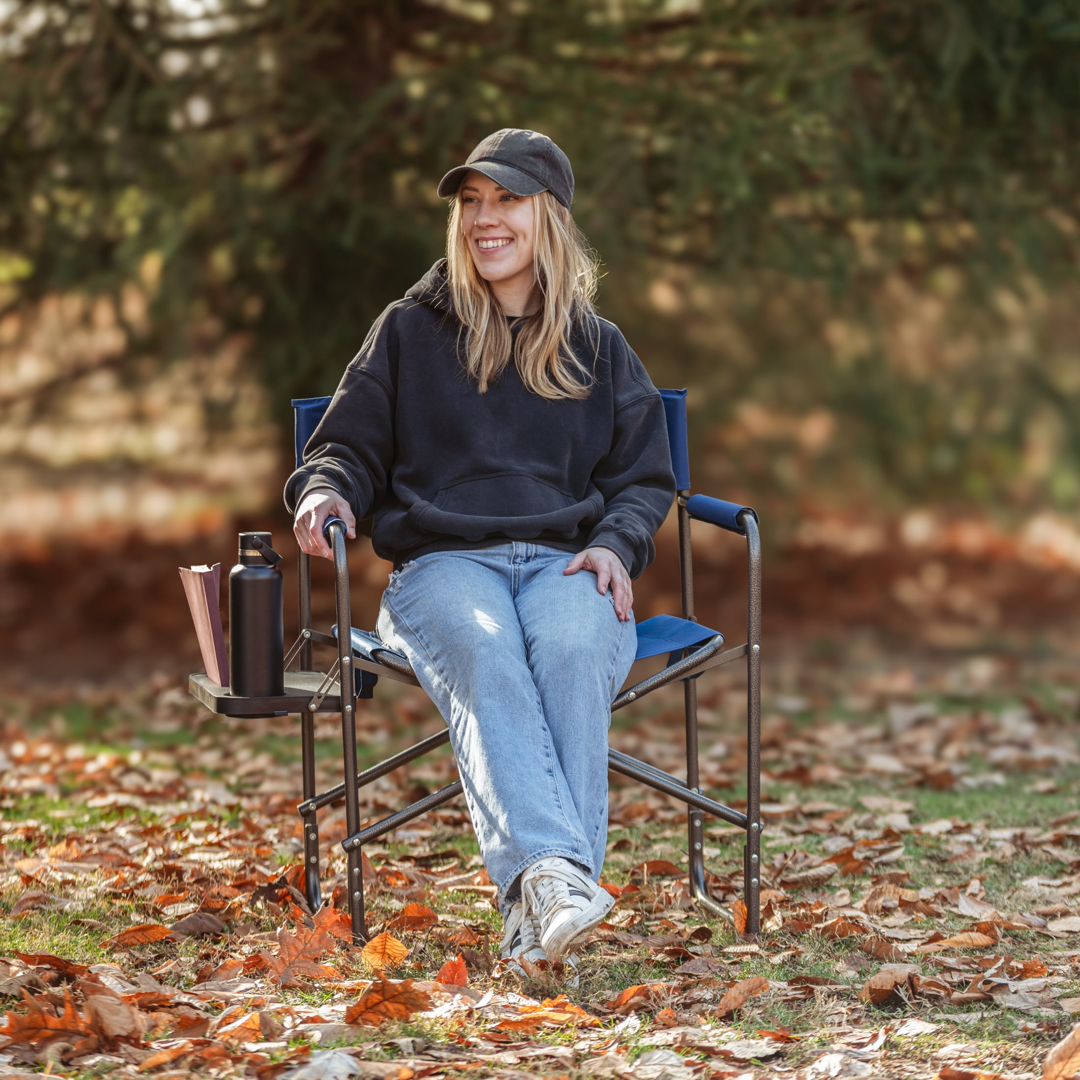 Ozark Trail Director Chair with Side Table, Navy