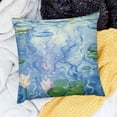 thumbnail image 2 of Square Decorative Throw Pillow Covers Cushion Case, Water Lilies Claude Monet Oil Paintings Flower Double-Sided Designs, 2 of 5