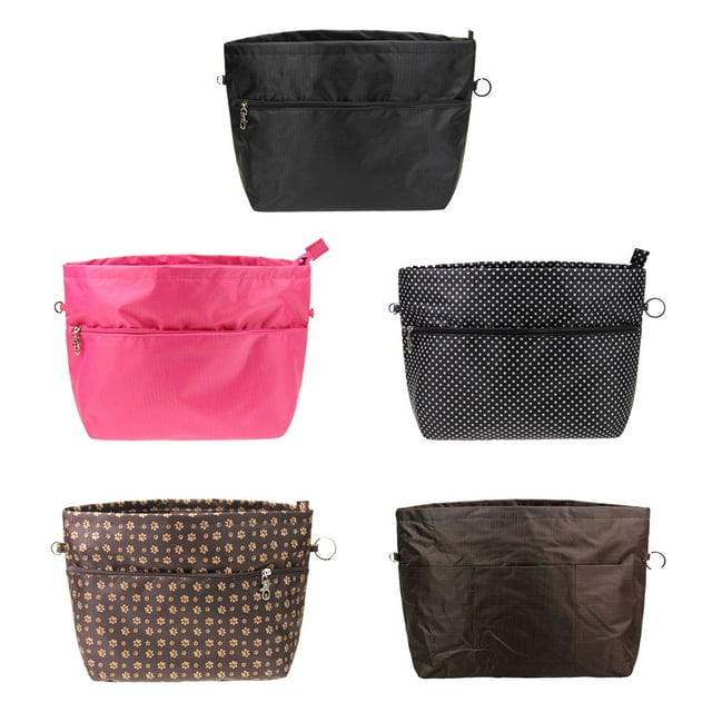 Baohd Expandable Purse Organiser With Zip Closure Convenient Storage For Handbag Waterproof Nylon Bag Cloth Storage Organiser coffee 1Set