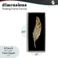 thumbnail image 3 of Glam Feather Black & Gold Gray Framed Floater Canvas Wall Art, design by Kim Allen, 3 of 10