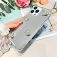 thumbnail image 3 of Designed for iPhone 14 Pro Max Mirror Case Cute 3D Love Hearts Design for Women Girl,Luxury Protective Plating Pattern Bumper Cover Case for iPhone 14 Pro Max 6.7 inch-Silver, 3 of 6