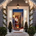thumbnail image 5 of BAOPAI 70.86x35.43in Christmas Door Cover Decorations Santa Claus Front Door Cover Xmas Hanging Banners Background for Christmas Xmas Holiday Winter Home Indoor Outdoor Decorations(Red), 5 of 6