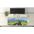 thumbnail image 2 of Country Computer Mouse Pad, Cartoon Style Design of a Road Leading to the Mountains in a Rural Area, Rectangle Non-Slip Rubber Mousepad Large, 31" x 12", Apple Green Multicolor, by Ambesonne, 2 of 2