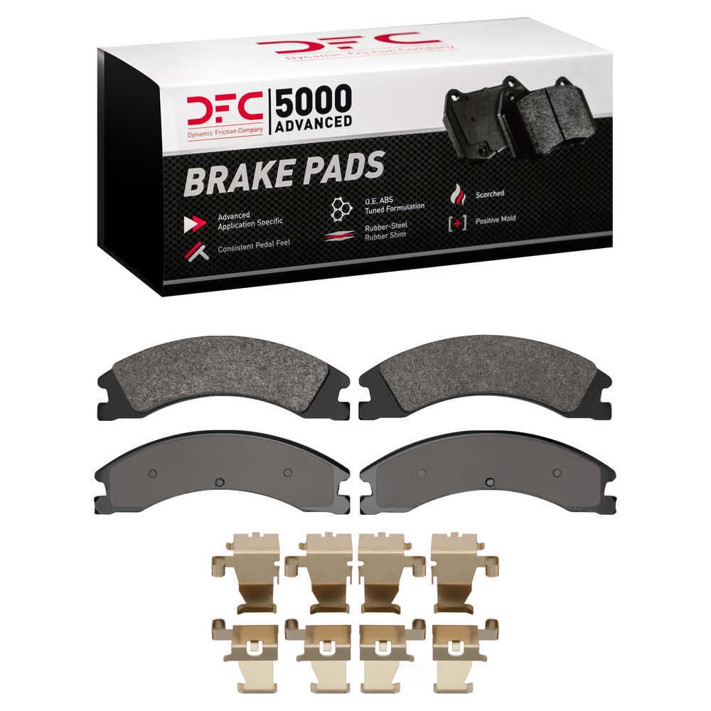 Dynamic Friction Company 1551-1330-01 DFC 5000 Advanced Brake Pads - Semi Metallic and Hardware Kit