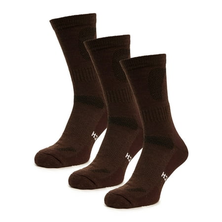 

Merino.tech Merino Wool Socks for Women And Men - 85% Merino Wool Hiking Socks Crew Style (Brown Pack of 3 4-8)