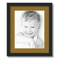 ArtToFrames 15x18" Matted Picture Frame with 11x14" Single Mat Photo Opening Framed in 1.25" Satin Black and 2" El Dorado Mat (FWM-3926-15x18)