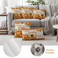 thumbnail image 6 of Thanksgiving Outdoor Waterproof Pillow Covers, Fall Pumpkins Autumn Sunflowers Rustic Decorative Square Throw Pillowcase Sofa Cushion Sham for Patio/Couch/Chair, 18"x18" 2 Pack, 6 of 8