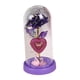 thumbnail image 3 of Decoración del día de San Valentín BLESIY Lámpara de mesa eterna Rosa artificial en cúpula de vidrio base morada, 3 of 8