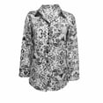 thumbnail image 4 of Blouses for Women Long Sleeve Lapel Collared Graphic Print Button Down Spring Shirts Dressy Casual Work Business Tops, 4 of 4