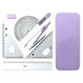 thumbnail image 4 of DOLITY Math Geometry Kits 15cm Ruler 45 degree 60  degree Triangle Ruler Drawing Compass Drafting Violet Closed Box, 4 of 9