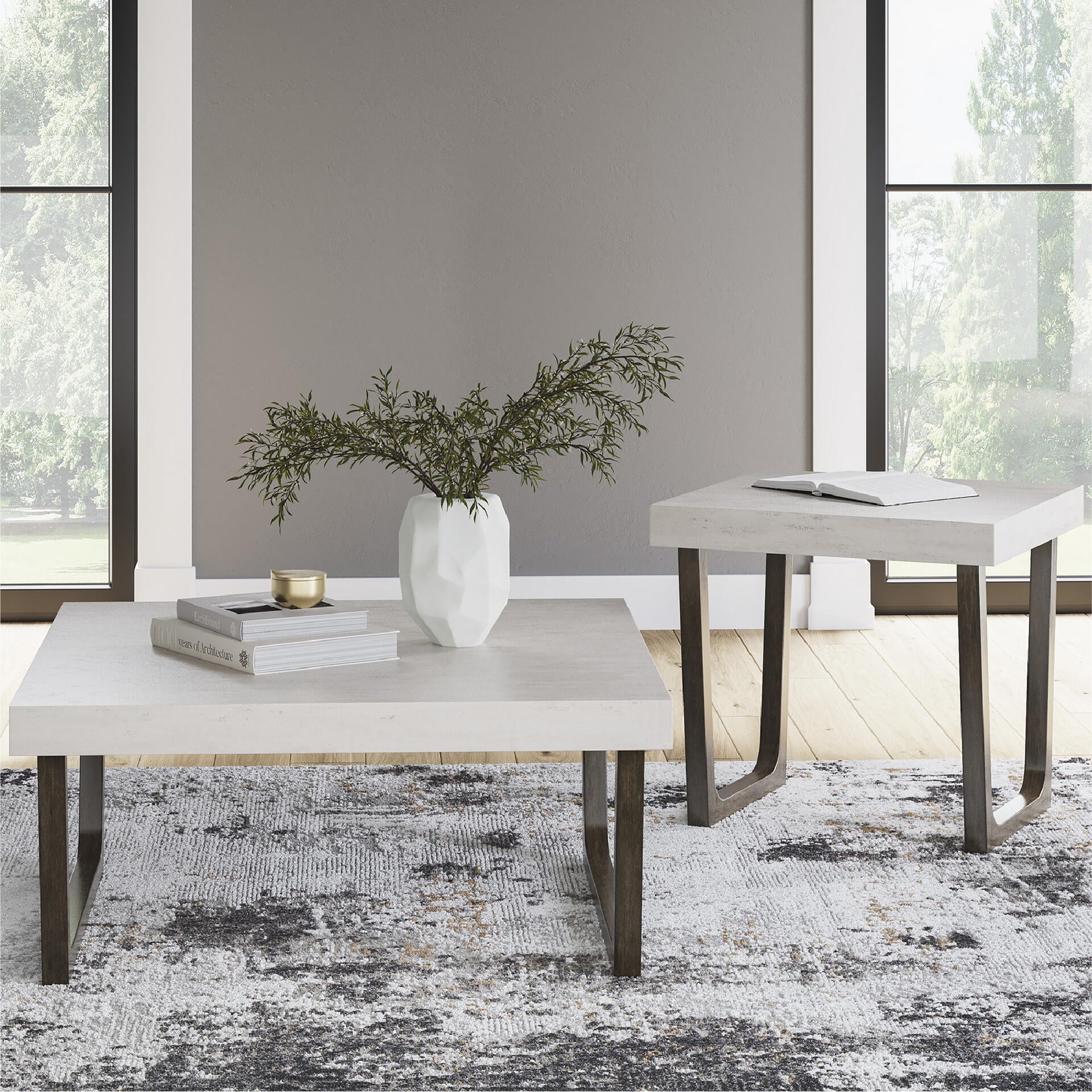 Signature Design by Ashley Westenfort 2-Piece Occasional Table Set in Espresso Brown/Gray
