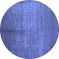 thumbnail image 1 of Ahgly Company Machine Washable Indoor Round Abstract Blue Contemporary Area Rugs, 4' Round, 1 of 4