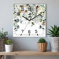 thumbnail image 6 of Eucalyptus Leaves Wooden Wall Clock Silent Non Ticking, White Daisy Spring Floral Summer Botancial Square Wall Clocks Battery Operated, Decor Clock for Home Office, Living Room, Kitchen, 10 Inch, 6 of 9