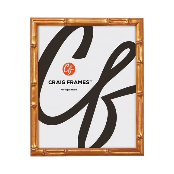 Craig Frames Vintage Bamboo, 4x10 inch Picture Frame, Tropical Gold
