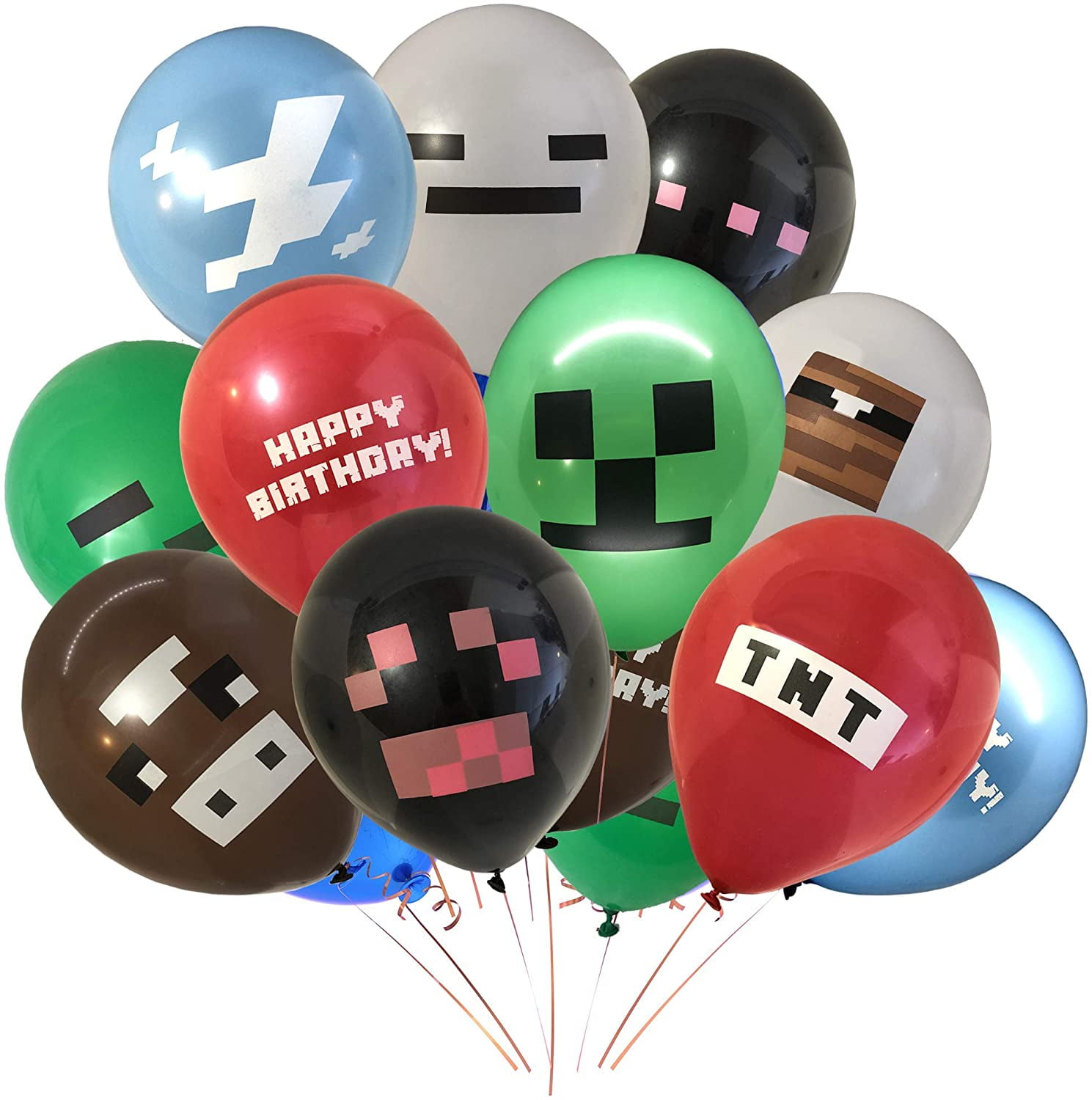 Pixel Based Mining Masks for Birthdays Sports Gathering Play Day 24 Kids Gaming Party or Any Fun Occasion 